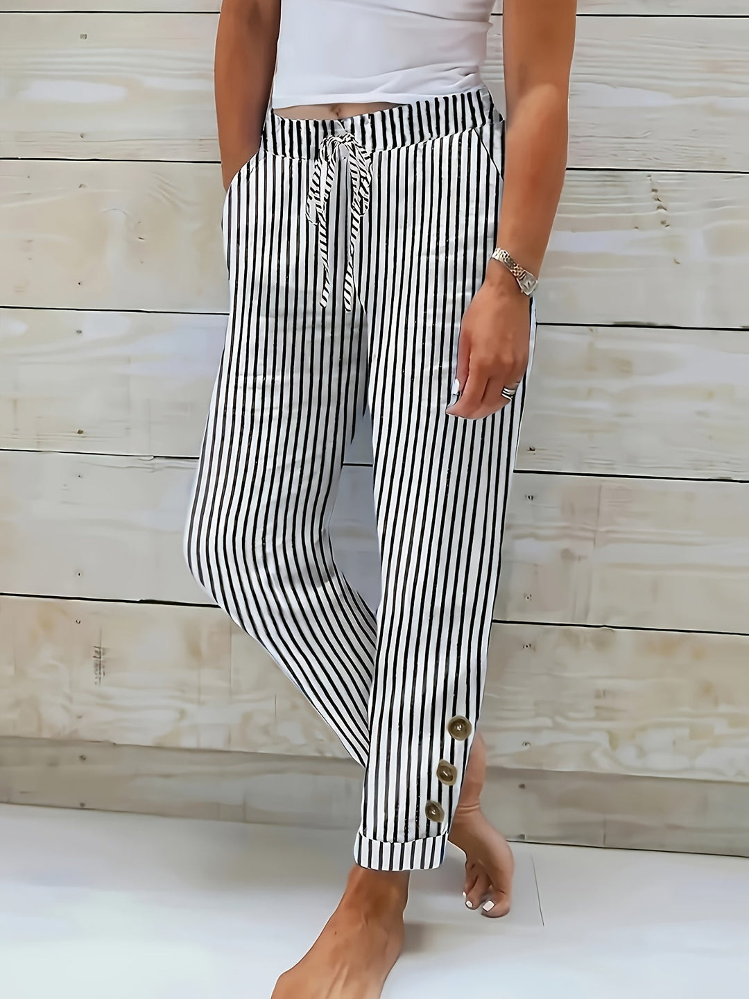 Delaney | Casual Striped Pants