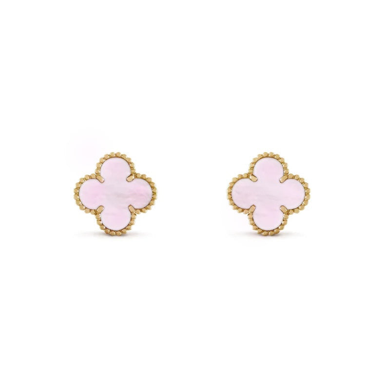 CLOVER LEAF EARRINGS | PINK GOLD