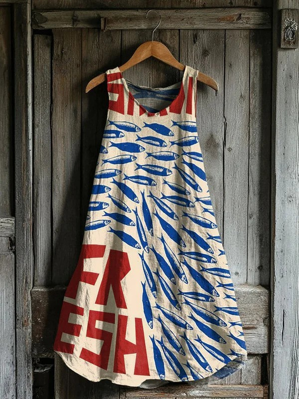Talia | Japanese Sardines Art Tank Dress
