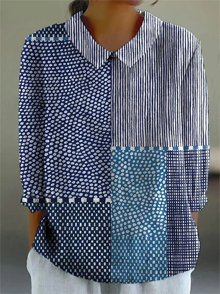 Women’s Patchwork Print Shirt | Casual Fit