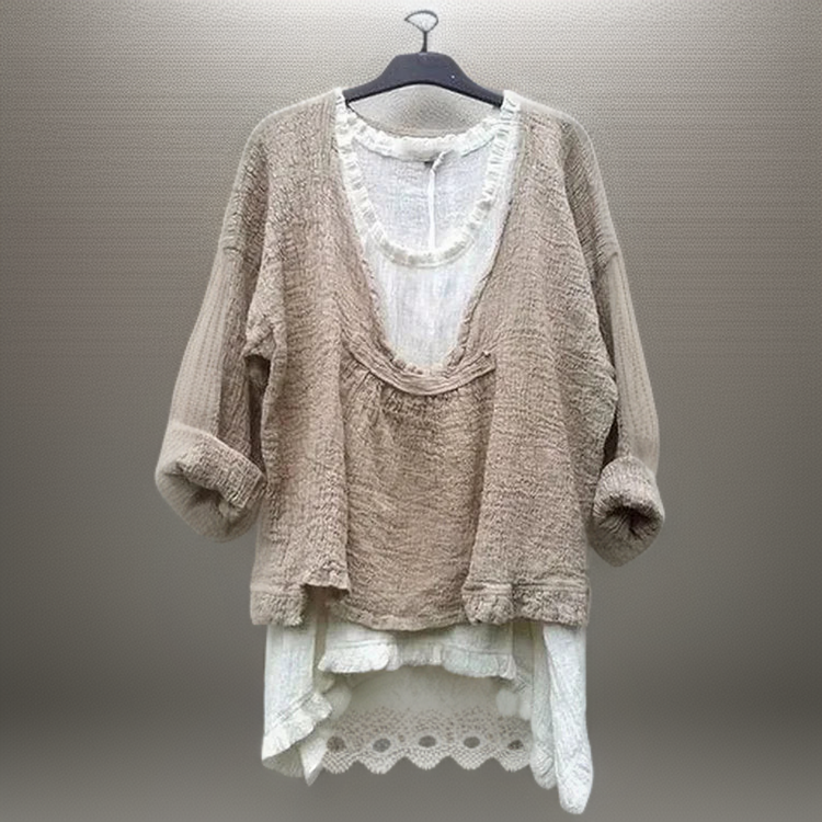 Women's Comfortable casual set with two long-sleeved shirts