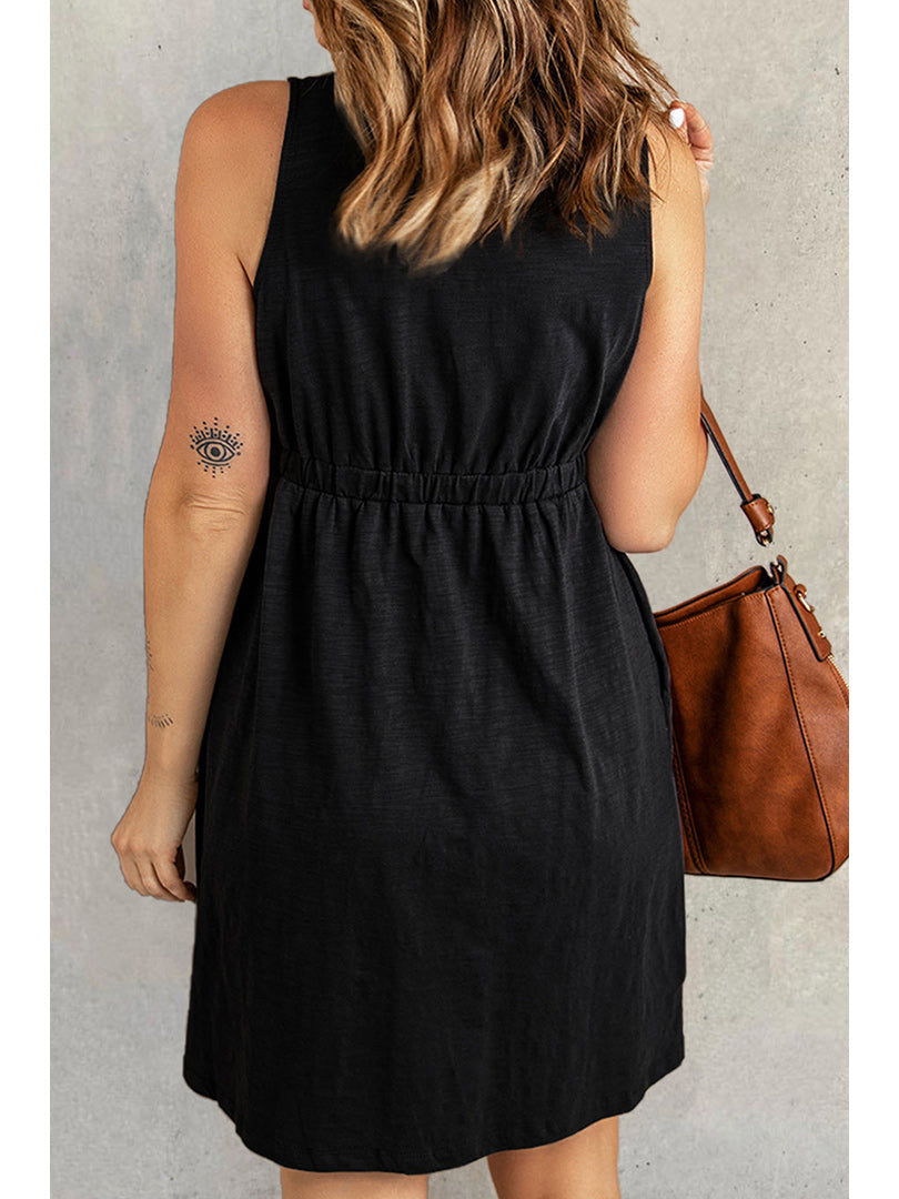 Arleth | Sleeveless Multi Button Dress