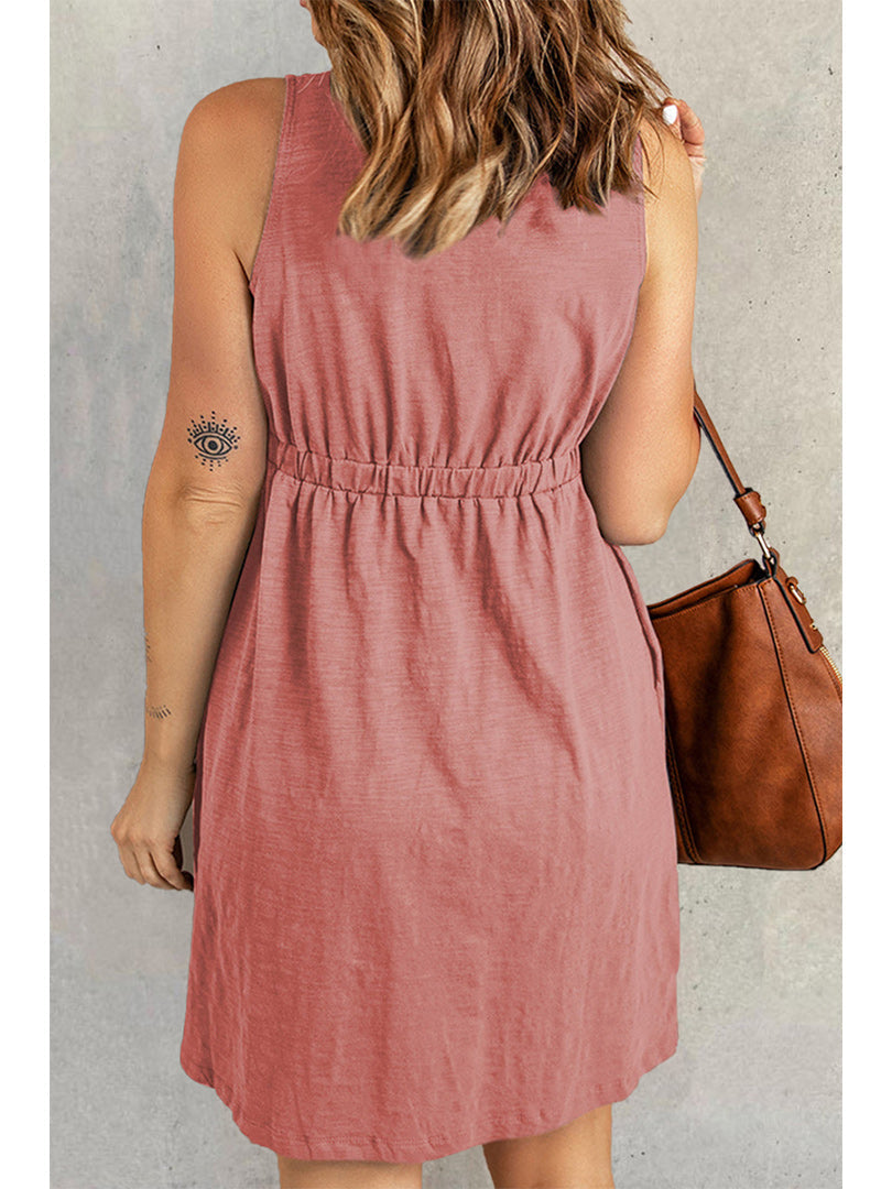 Arleth | Sleeveless Multi Button Dress