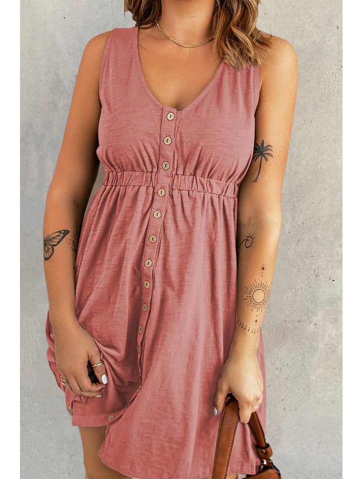 Arleth | Sleeveless Multi Button Dress