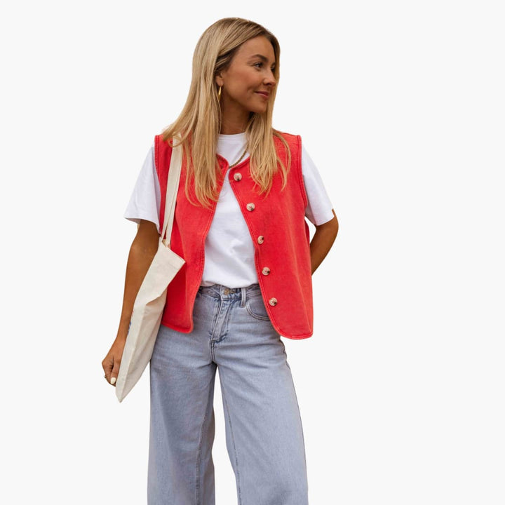 Adriana | Women’s sleeveless vest with button front