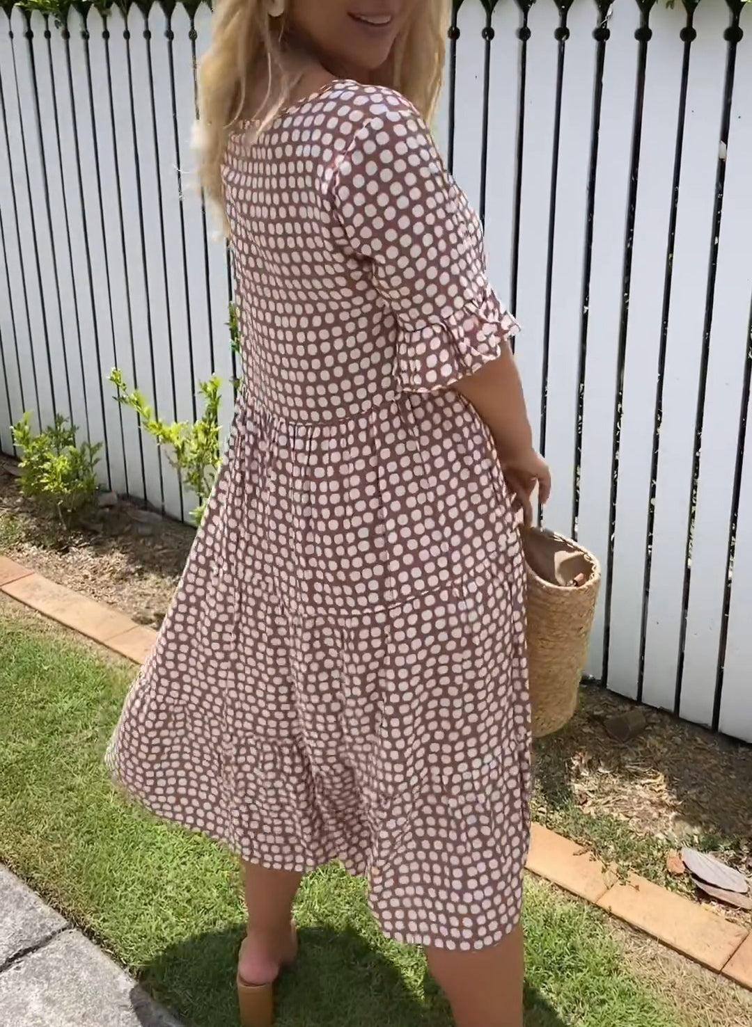 Ashley | Short-Sleeve Midi Dress