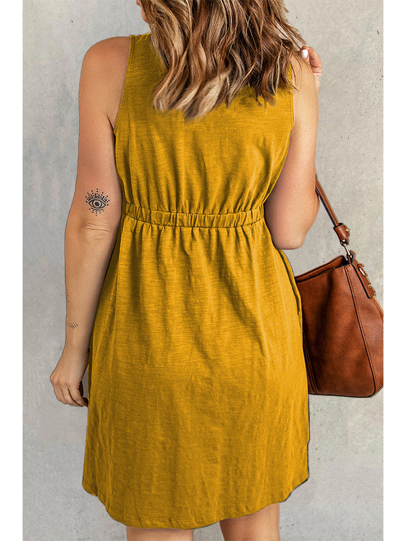 Arleth | Sleeveless Multi Button Dress