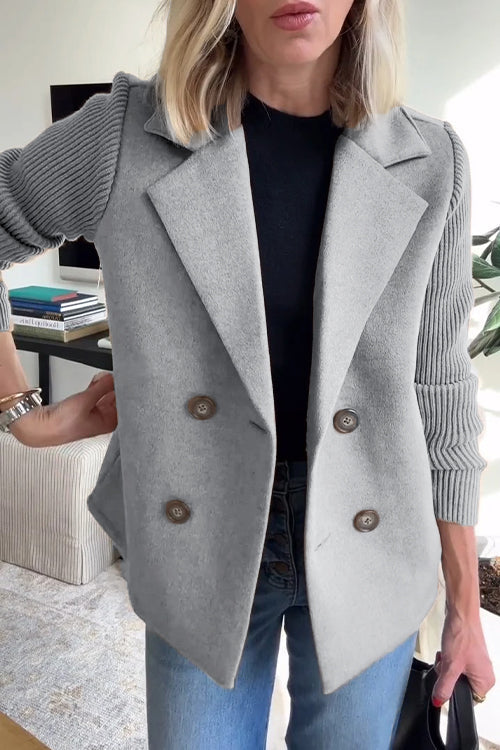 Women's Premium Chic Knit-Sleeve Blazer