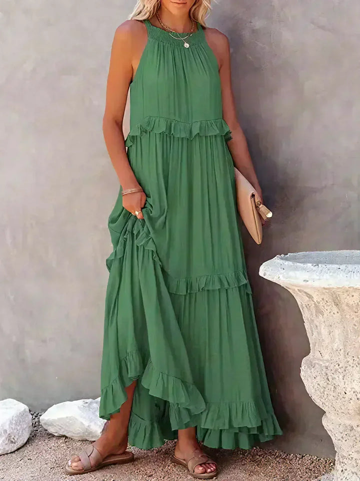 Women's Chic Ruffle Trim Sleeveless Dress