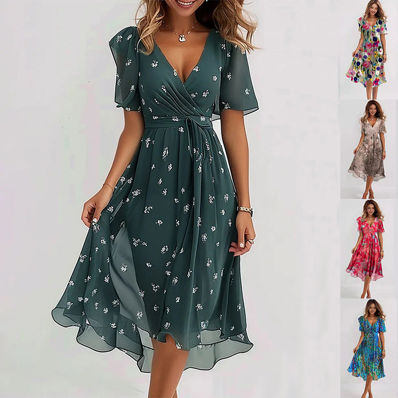 Alana |  Vibrant Abstract Midi Dress