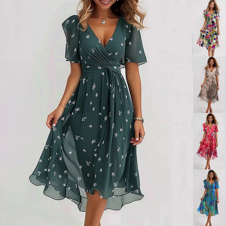 Alana |  Vibrant Abstract Midi Dress