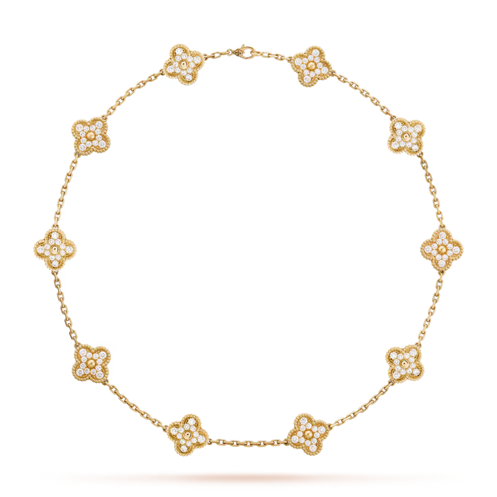 CLOVER DIAMOND NECKLACE 10 | GOLD