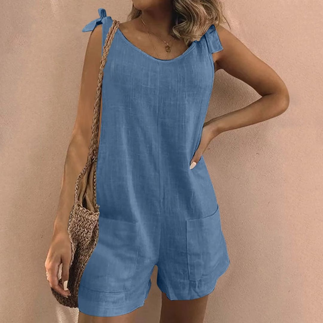 Women's Tie Shoulder Pocket Playsuit