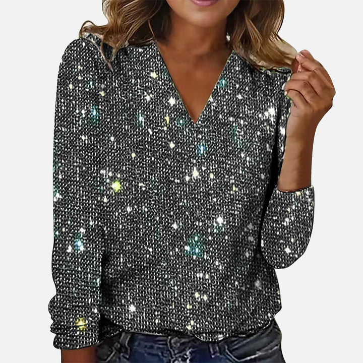 Women's Diamond Blouse With V-Neck