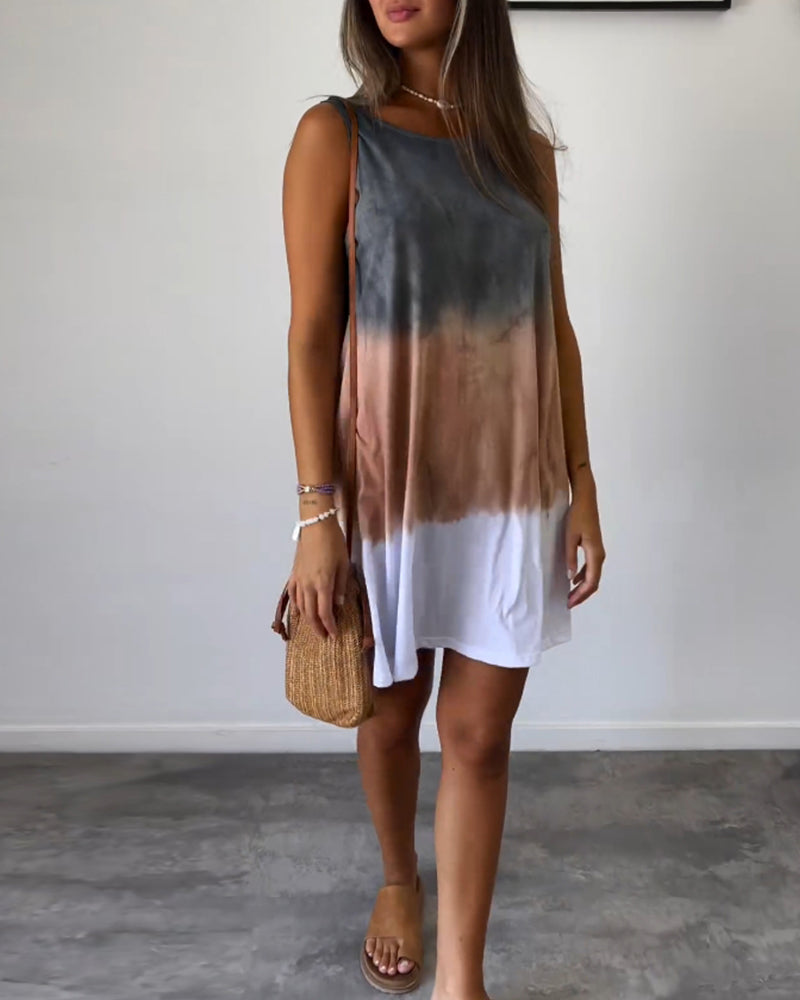 Lainey | Gradient Tie Dye Print Mini Dress