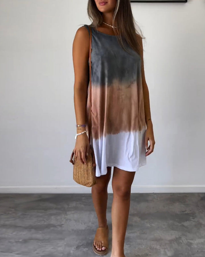 Lainey | Gradient Tie Dye Print Mini Dress