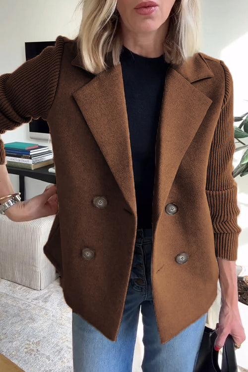 Women's Premium Chic Knit-Sleeve Blazer