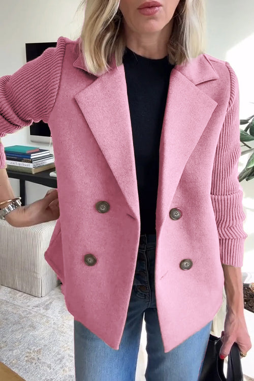 Women's Premium Chic Knit-Sleeve Blazer