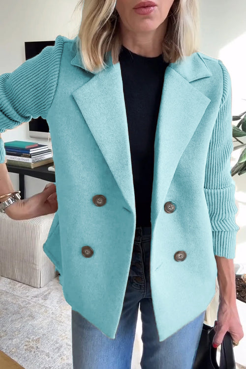 Women's Premium Chic Knit-Sleeve Blazer