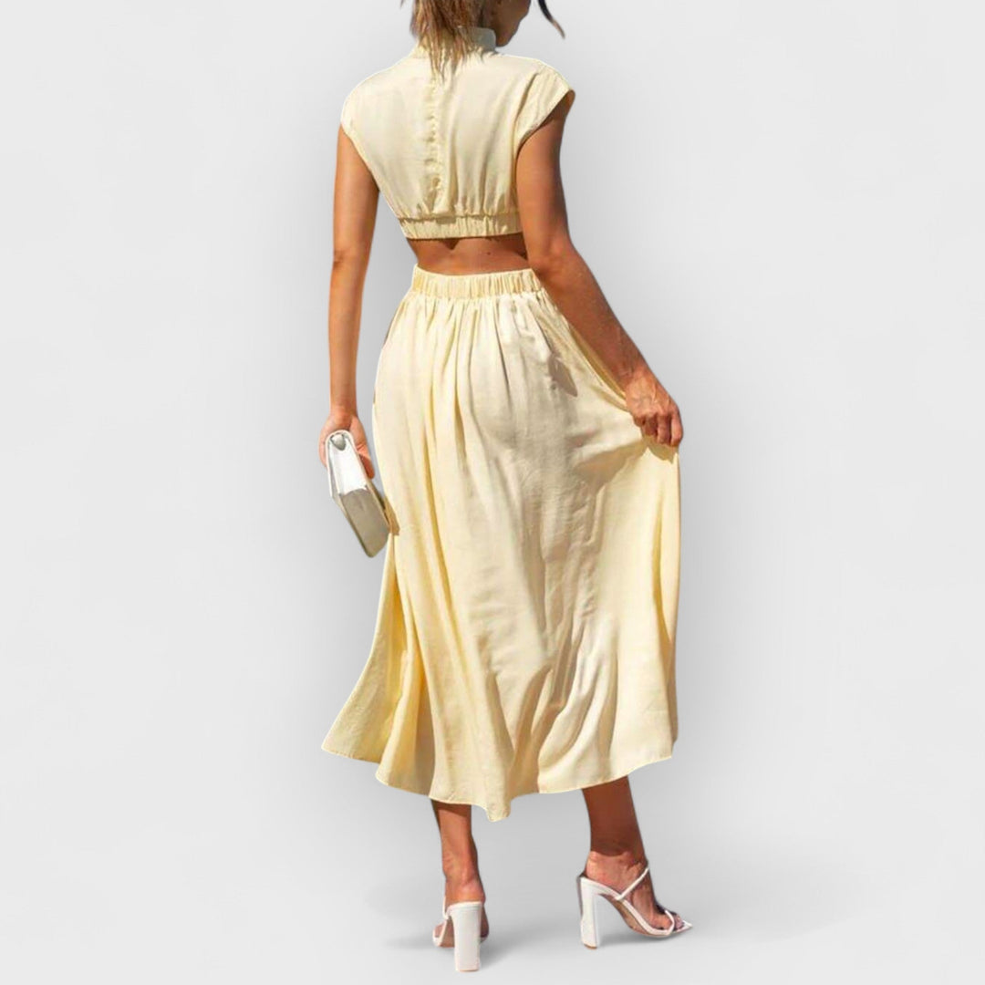 Aster | Women's Cut-Out Waist Midi Dress