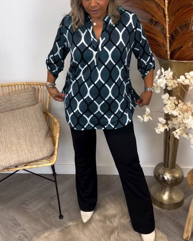 Women's Blouse with Graphic Print