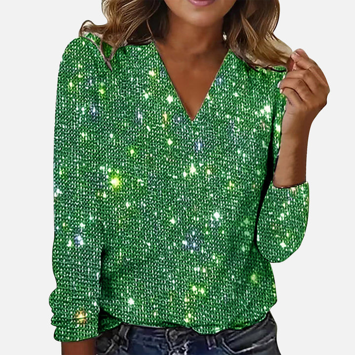 Women's Diamond Blouse With V-Neck