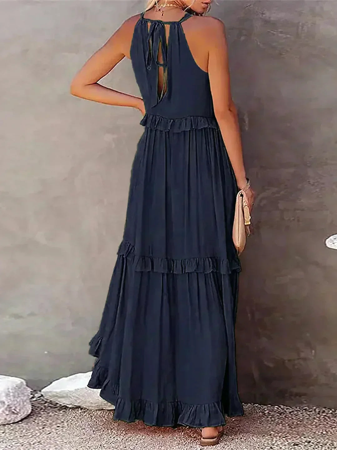 Women's Chic Ruffle Trim Sleeveless Dress