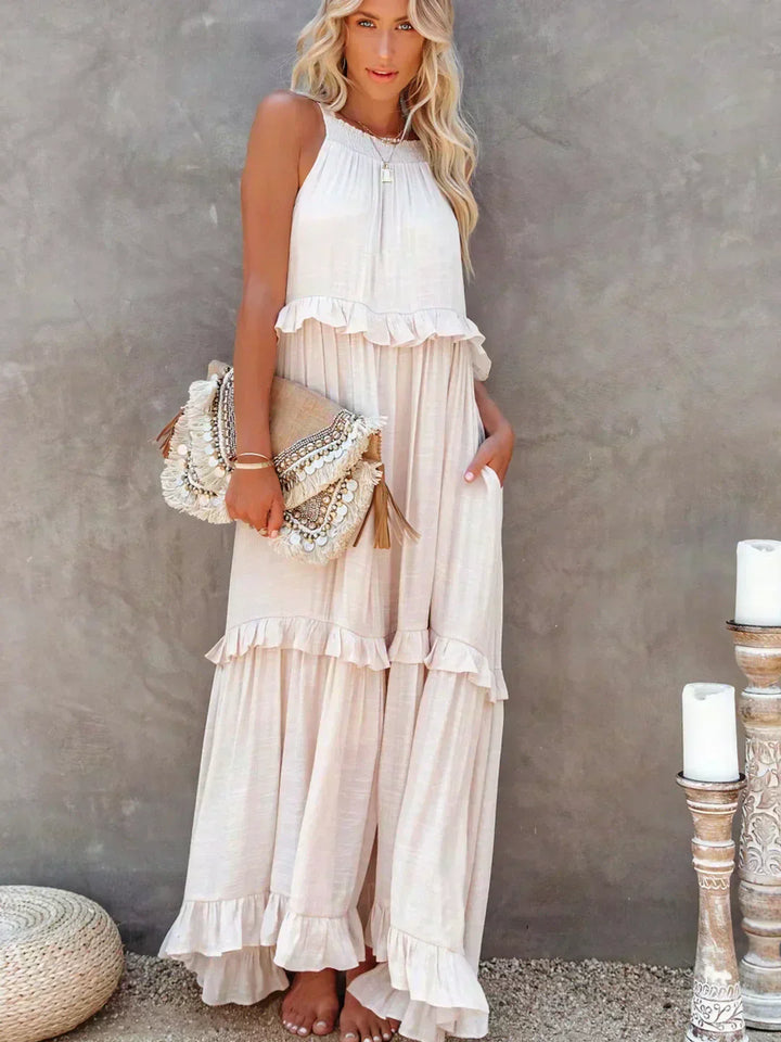 Women's Chic Ruffle Trim Sleeveless Dress