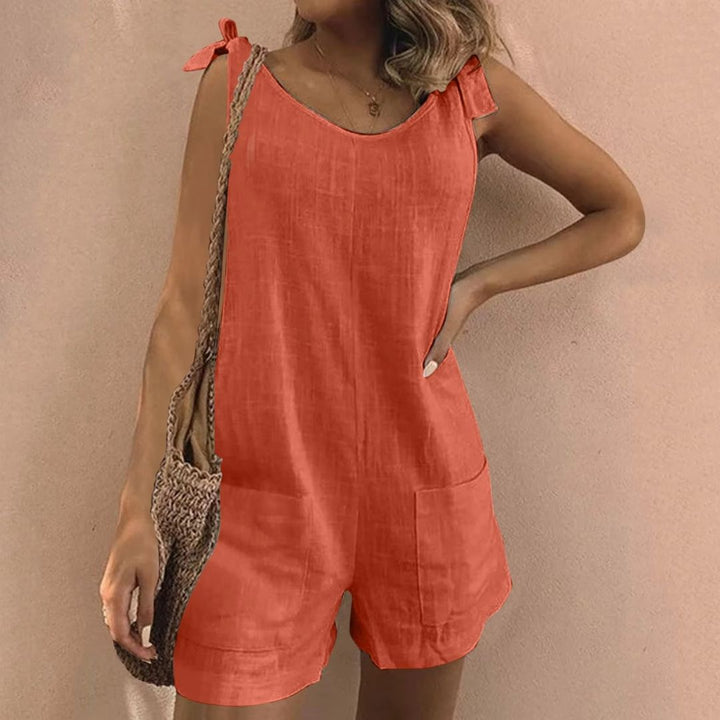 Women's Tie Shoulder Pocket Playsuit