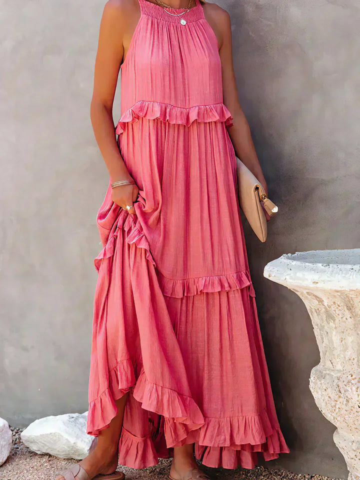 Women's Chic Ruffle Trim Sleeveless Dress