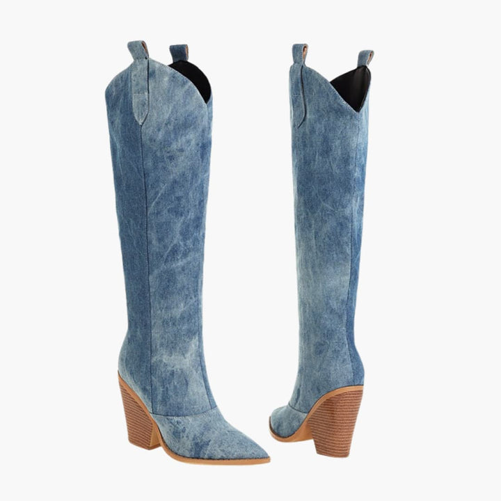 Ailani | Women’s cowboy boots with knee-high shaft and block heel