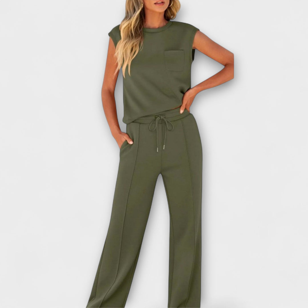 Women's lounge set for Sleeveless with drawstring