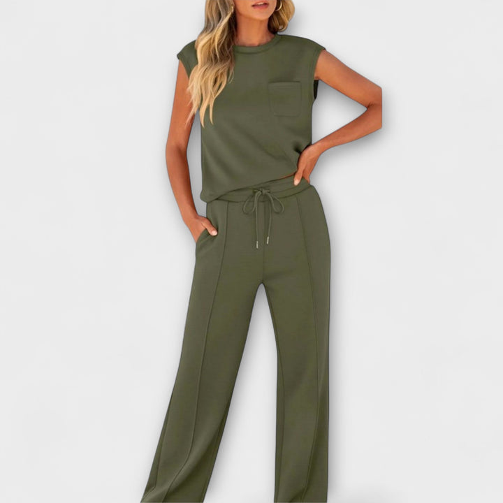 Women's lounge set for Sleeveless with drawstring