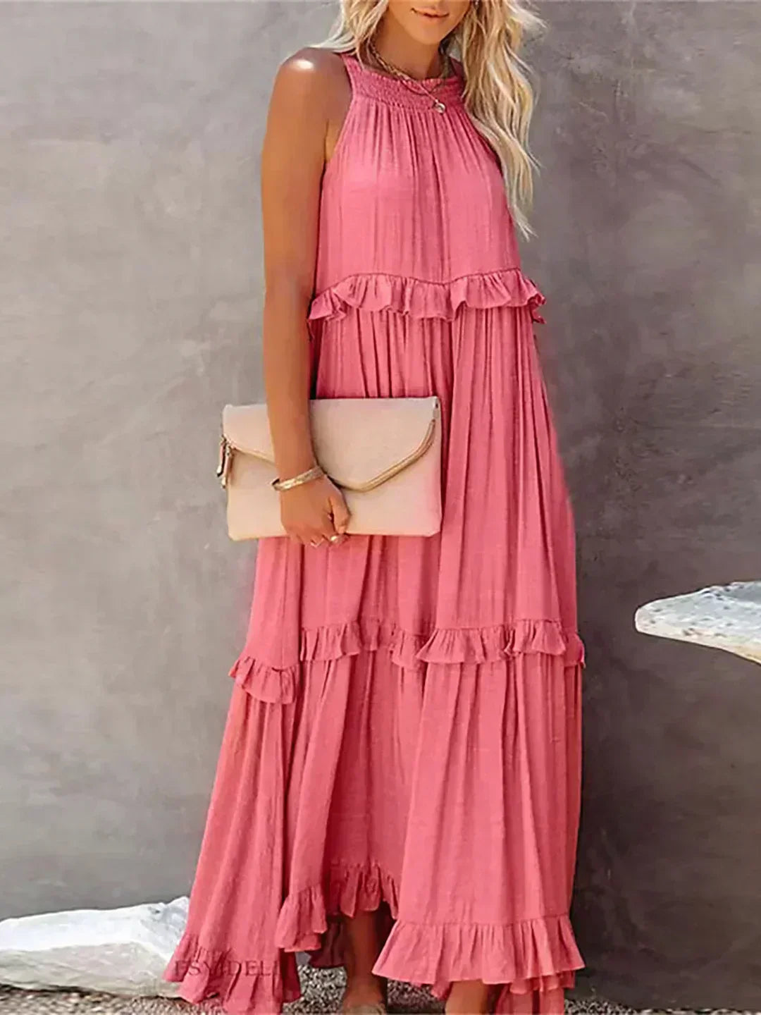 Women's Chic Ruffle Trim Sleeveless Dress