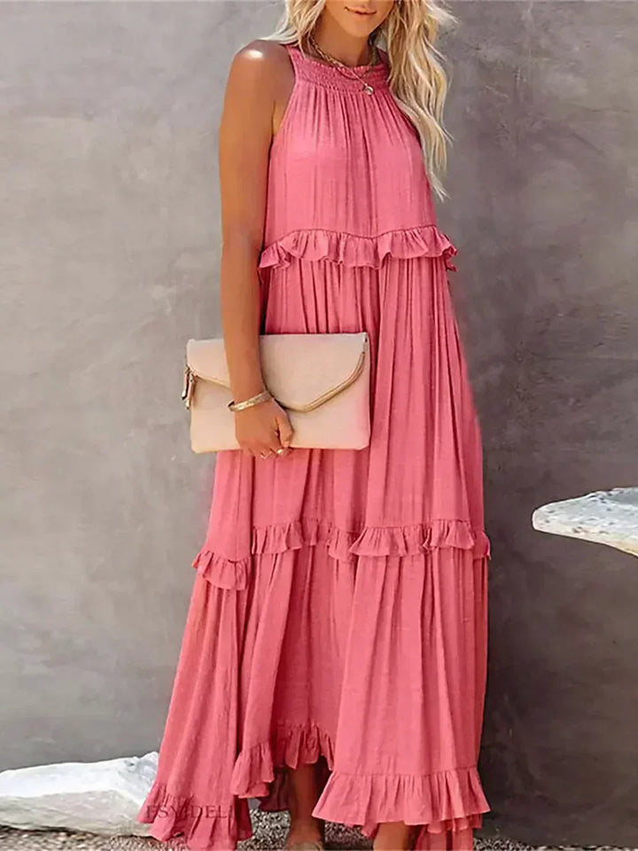 Women's Chic Ruffle Trim Sleeveless Dress