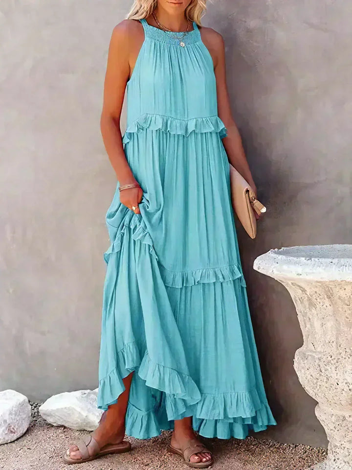 Women's Chic Ruffle Trim Sleeveless Dress