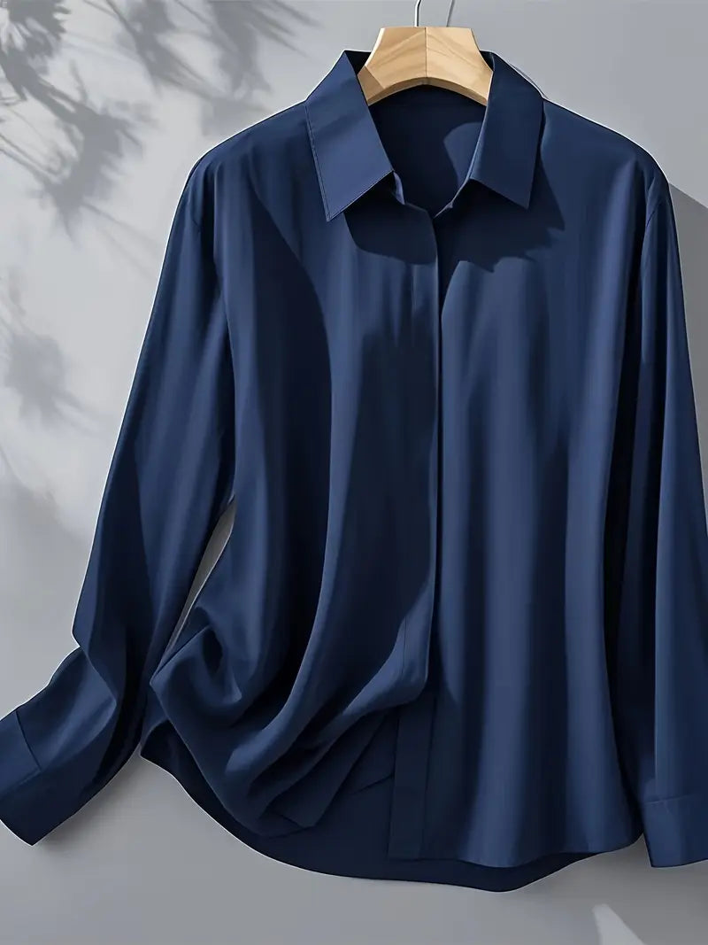 Women's Elegant Long Sleeve Button Down Shirt