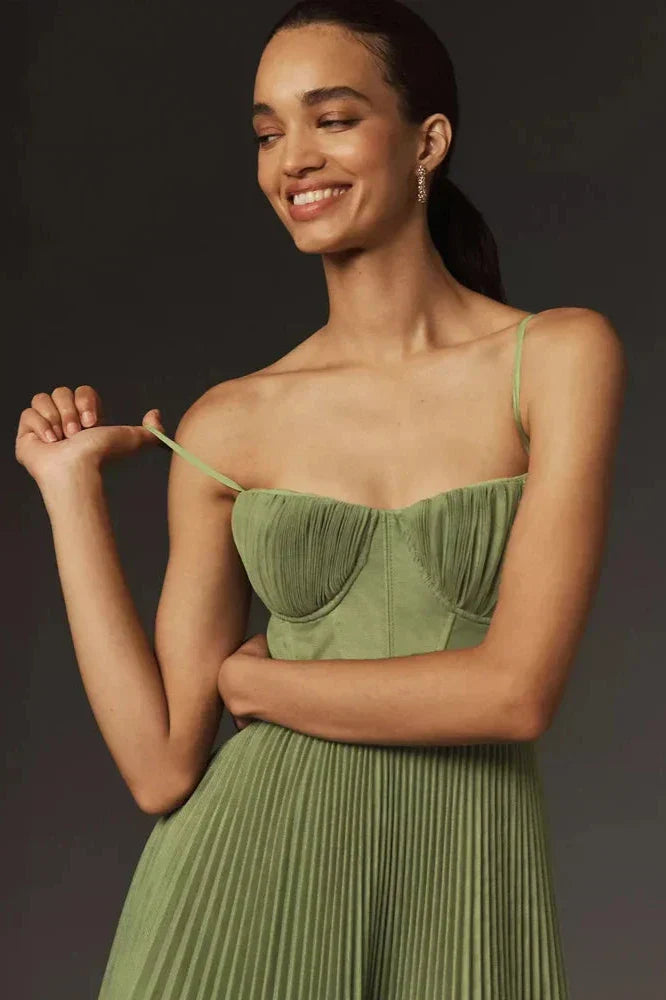 Women’s Pleated Bustier Dress | Maxi