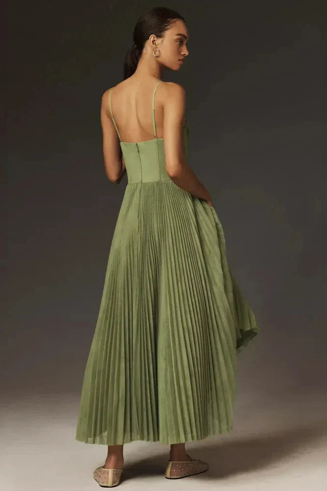 Women’s Pleated Bustier Dress | Maxi