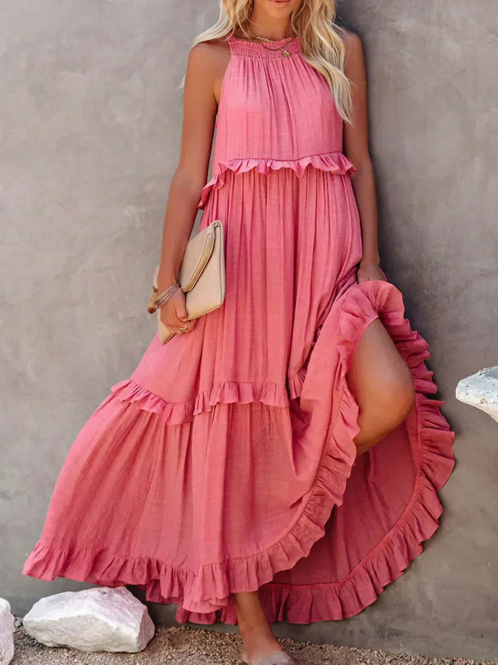 Women's Chic Ruffle Trim Sleeveless Dress