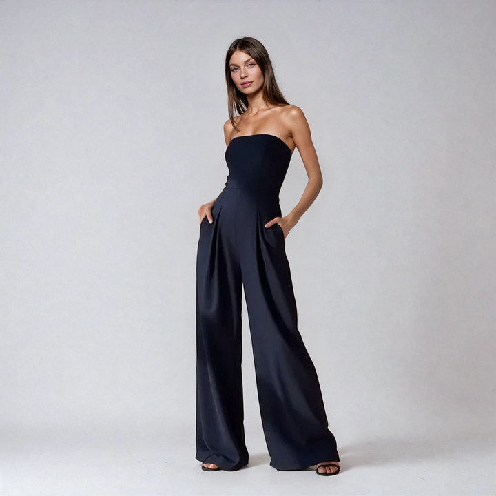 Women's Strapless jumpsuit with wide legs