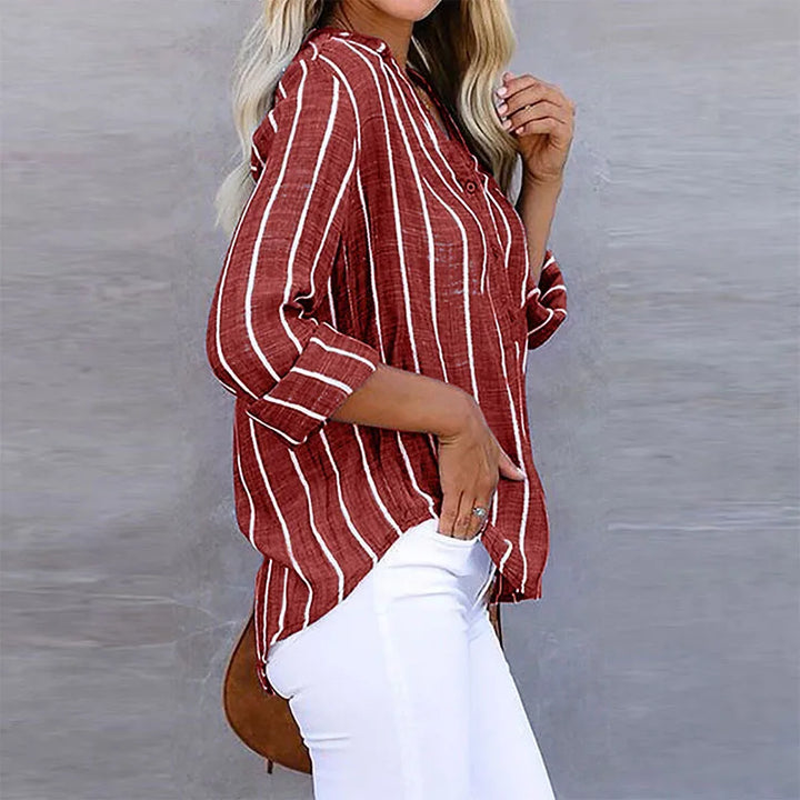 Women's Striped Button-Up Shirt