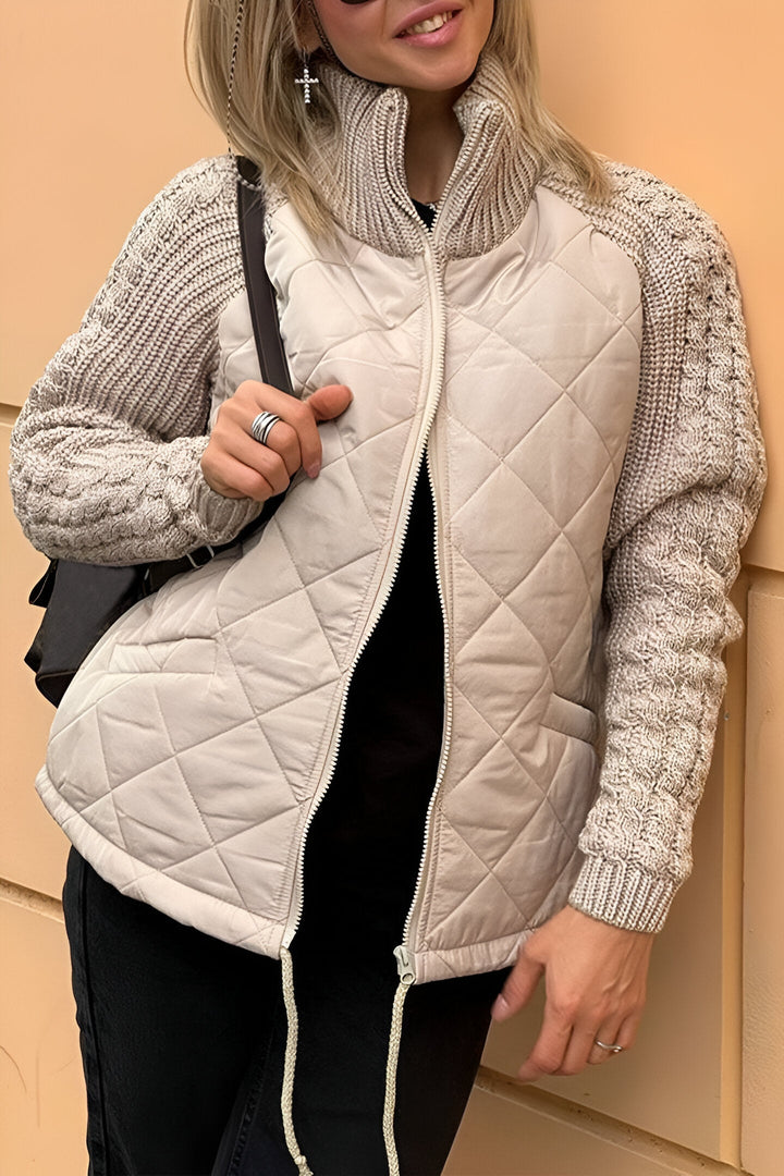 Women's Patchwork Knit Zip Jacket