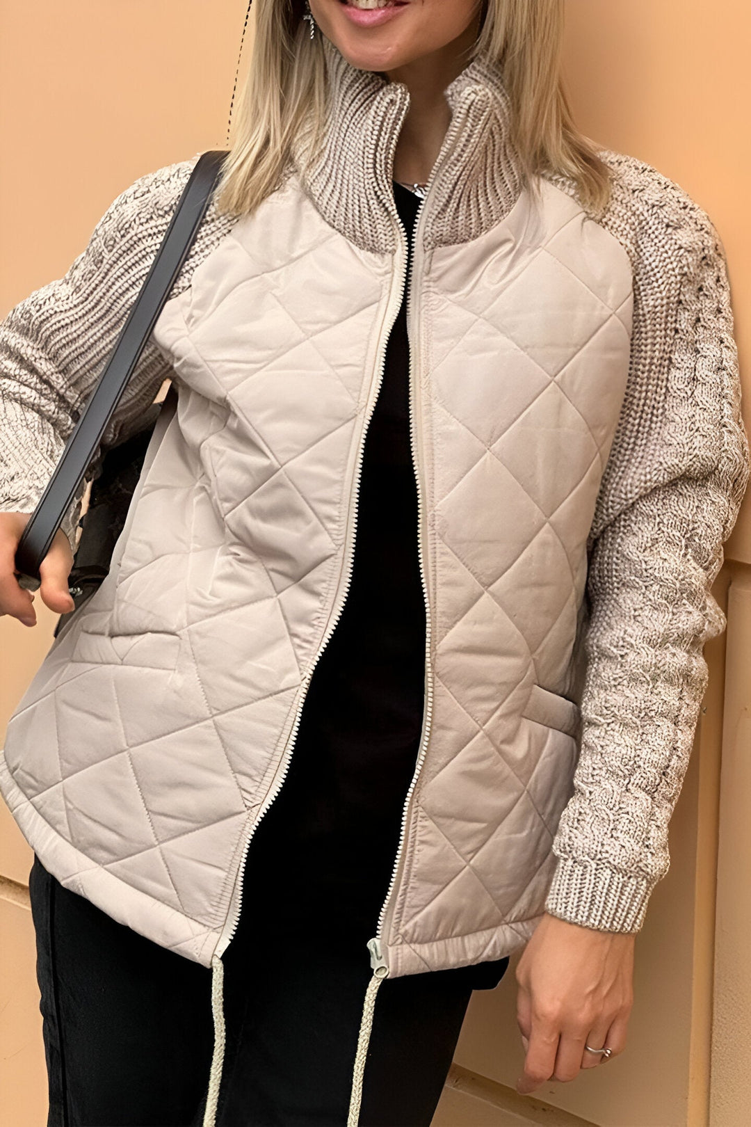 Women's Patchwork Knit Zip Jacket