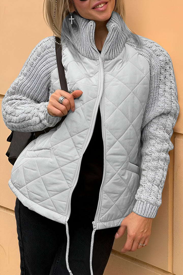 Women's Patchwork Knit Zip Jacket