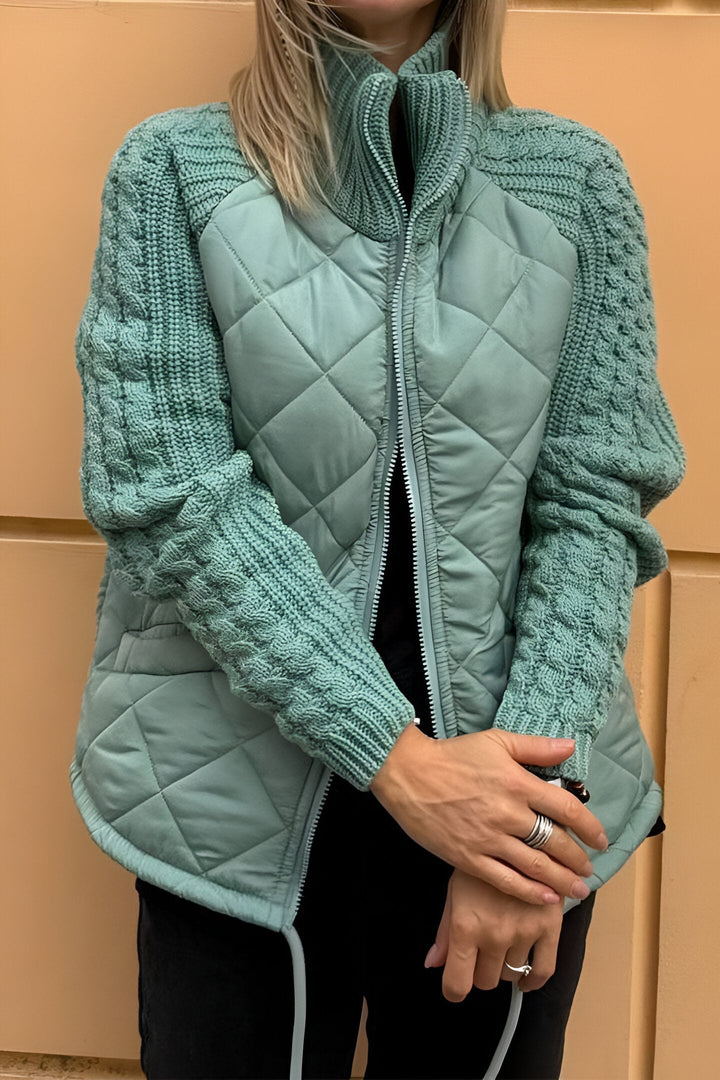 Women's Patchwork Knit Zip Jacket
