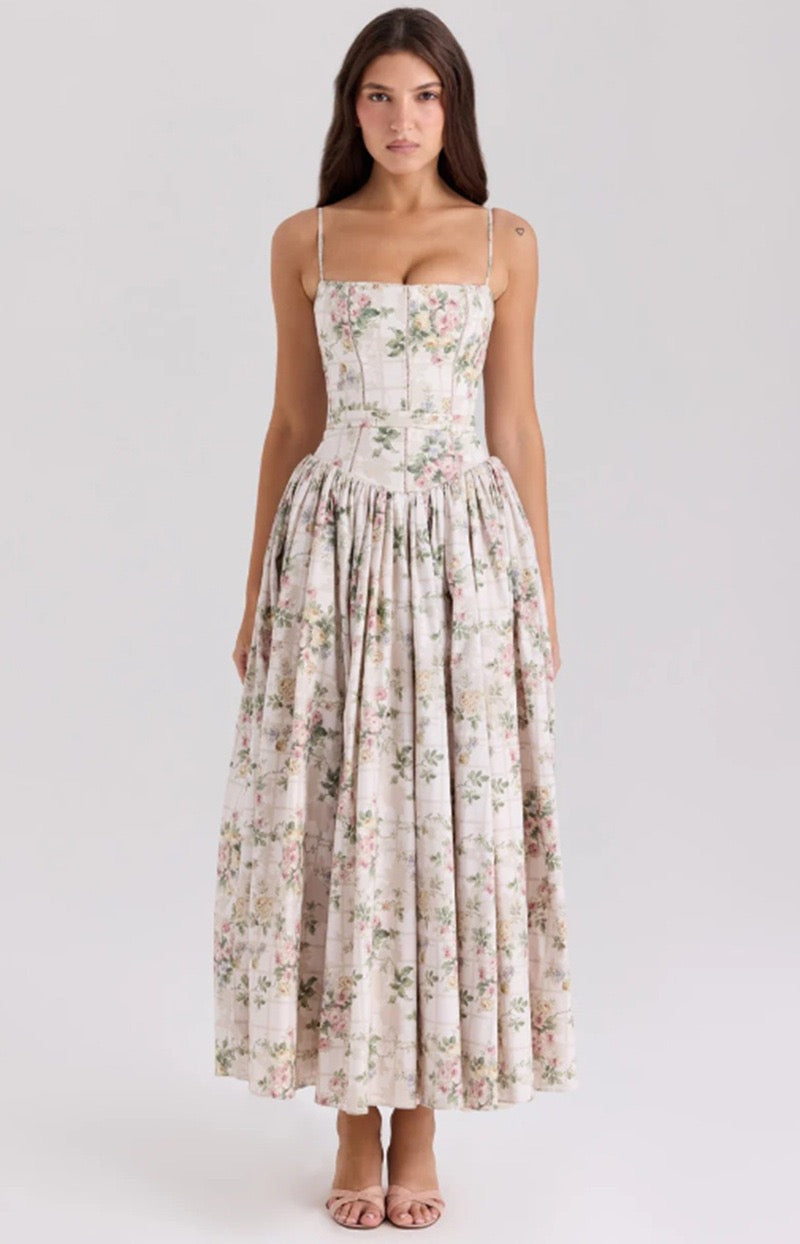 Bella | Garden Corset Maxi Dress