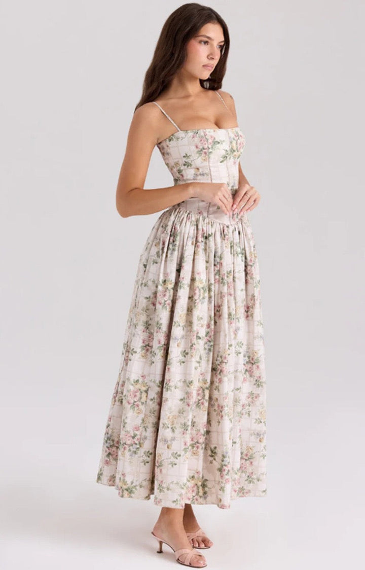 Bella | Garden Corset Maxi Dress