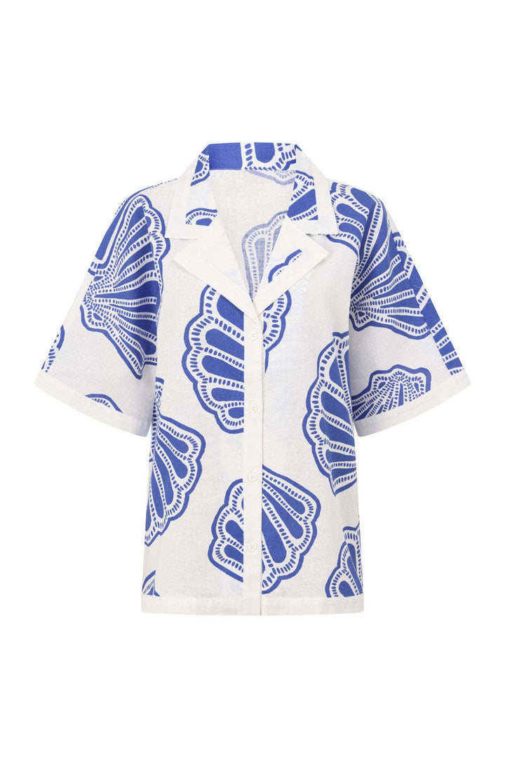 Adelyn | Botanical Print Short Sleeve Shirt & Shorts Set