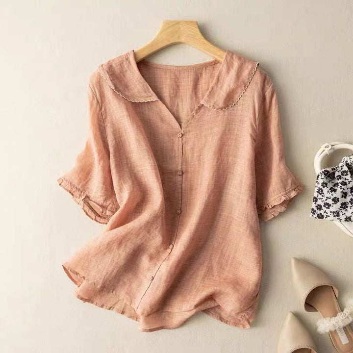 Women's Vintage Blouse with Button Detail
